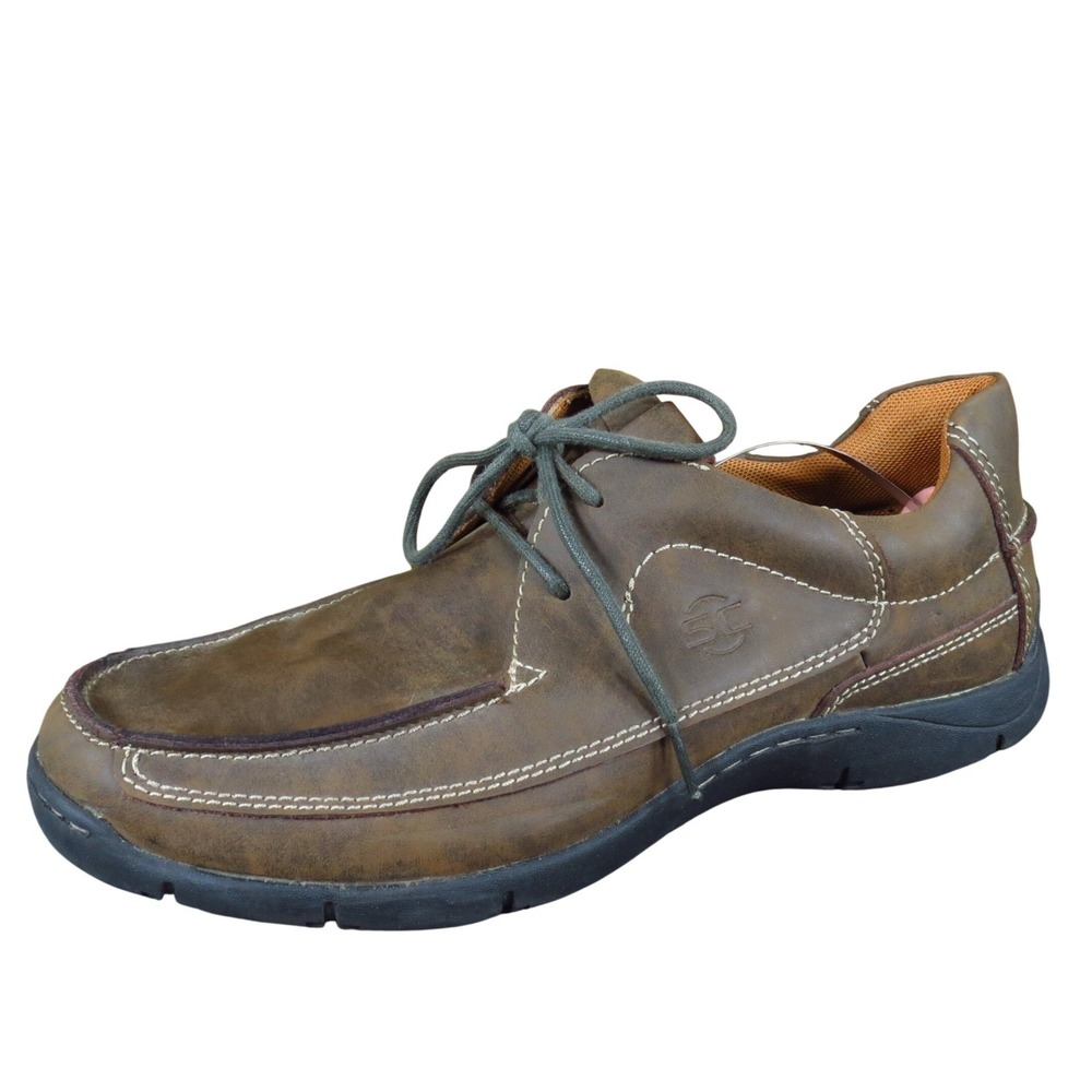 Streetcars‎ Sundance Men 10.5 Brown Leather Moc Toe Casual Comfort Lace Shoes